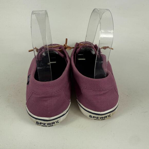 Sperry Topsider Boat Shoes Women's 7.5 Purple Canvas Round Toe Low Top Comfort - Picture 7 of 10